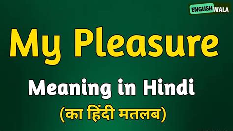 my pleasure meaning in hindi